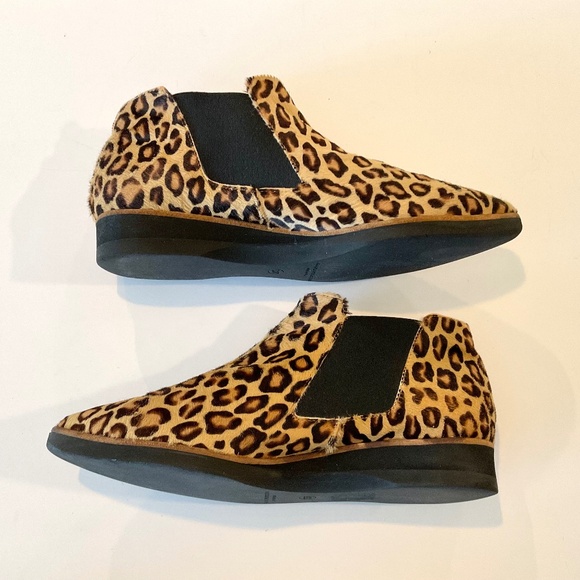 FABIO RUSCONI Italy Animal Print  Calf Hair Pointed Toe Booties Size EU 37 - Picture 4 of 8